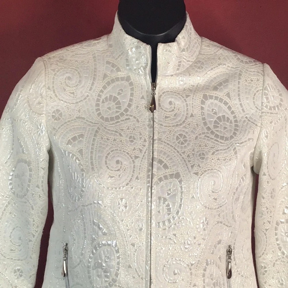 CHICO’S METALLIC JACKET SIZE 0 - Picture 2 of 5